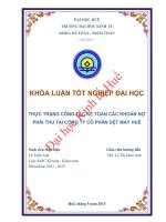 Thực trạng công tác kế toán các khoản nợ phải thu tại công ty cổ phần dệt may huế 