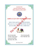 Phân tích lợi ích – chi phí mô hình biogas ở các nông hộ thuộc huyện quảng điền, tỉnh thừa thiên huế 