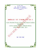 Tác động đầu tư công đến tăng trưởng của tỉnh thừa thiên huế giai đoạn 2006 – 2011 
