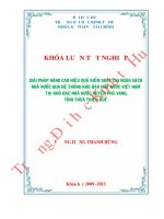 Giải pháp nâng cao hiệu quả kiểm soát chi ngân sách nhà nước qua hệ thống kho bạc nhà nước việt nam tại kho bạc nhà nước huyện phú vang, tỉnh thừa thiên huế 
