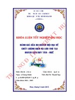 Đánh giá của du khách nội địa về chất lượng dịch vụ lưu trú tại khách sạn duy tân   huế 
