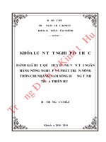 Đánh giá hiệu quả huy động vốn tại ngân hàng nông nghiệp và phát triển nông thôn chi nhánh nam sông hương tỉnh thừa thiên huế 
