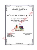 Hiệu quả kinh tế nuôi tôm ở xã vinh hà, huyện phú vang, tỉnh thừa thiên huế 