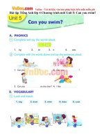 Bài tập Tiếng Anh lớp 4 Chương trình mới Unit 5: Can you swim?