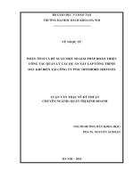Phân tích và đề xuất một số giải pháp hoàn thiện công tác quản lý các dự án xây lắp công trình dầu khí biển tại công ty PTSC offshore services 