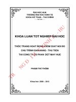Thực trạng hoạt động kiểm soát nội bộ chu trình bán hàng   thu tiền tại công ty cổ phần dệt may huế 