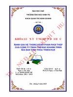 Đánh giá hệ thống kênh phân phối thép của công ty TNHH tôn bảo khánh trên địa bàn tỉnh thừa thiên huế 