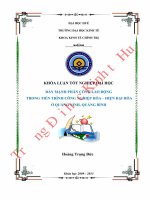 Đẩy mạnh phân công lao động trong tiến trình công nghiệp hóa, hiện đại hóa ở quảng ninh, quảng bình 