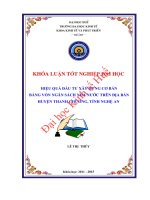 Hiệu quả đầu tư xây dựng cơ bản bằng vốn ngân sách nhà nước trên địa bàn huyện thanh chương, tỉnh nghệ an 