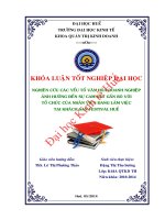 Nghiên cứu các yếu tố văn hoá doanh nghiệp ảnh hưởng đến sự cam kết gắn bó với tổ chức của nhân viên đang làm việc tại khách sạn festival huế 