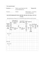 Mẫu giấy đề nghị hạch toán vốn ODA, vốn vay ưu đãi