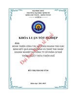 Hoàn thiện công tác kế toán doanh thu   xác định kết quả kinh doanh và thuế thu nhập doanh nghiệp tại công ty cổ phần cơ khí thống nhất thừa thiên hhuế 