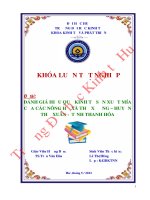 Đánh giá hiệu quả kinh tế sản xuất mía của các nông hộ xã thọ xương, huyện thọ xuân, tỉnh thanh hóa 