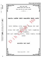 Tác động của quá trình đô thị hóa tới kinh tế hộ nông dân tại phường thủy phương – thị xã hương thủy – tỉnh TTHuế 