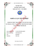 Đánh giá thực trạng công tác kế toán thuế GTGT và thuế TNDN tại xí nghiệp thành lợi 