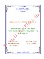 Đánh giá hiệu quả sản xuất lúa tại xã thanh tiên, huyện thanh chương, tỉnh nghệ an 