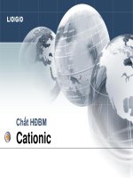 TỔNG hợp CHẤT HOẠT ĐỘNG bề mặt CATION từ mỡ cá BASA
