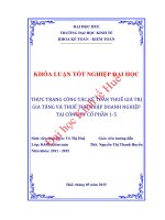 Thực trạng công tác kế toán thuế giá trị gia tăng và thuế thu nhập doanh nghiệp tại công ty cổ phần 1 5 