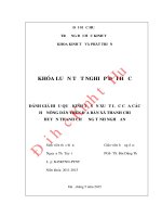 Đánh giá hiệu quả kinh tế sản xuất lạc của các hộ nông dân trên địa bàn xã thanh chi, huyện thanh chương, tỉnh nghệ an 