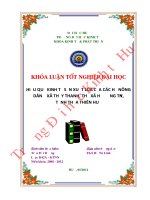 Hiệu quả kinh tế sản xuất lúa của các nông hộ trên địa bàn xã thuỷ thanh, thị xã huơng thuỷ, tỉnh thừa thiên huế 