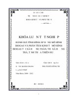 Đánh giá tình hình áp dụng mô hình biogas và phân tích kinh tế mô hình biogas tại xã hương toàn   thị xã hương trà – tỉnh thừa thiên huế 