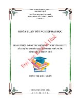 Hoàn thiện công tác kiểm soát chi vốn đầu tư xây dựng cơ bản qua kho bạc nhà nước ỉnh thừa thiên huế 