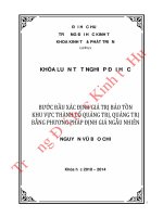 Bước đầu xác định giá trị bảo tồn khu vực thành cổ quảng trị, quảng trị bằng phương pháp định giá ngẫu nhiên 