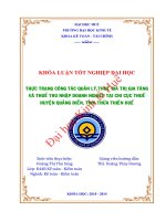 Thực trạng công tác quản lý thuế giá trị gia tăng và thuế thu nhập doanh nghiệp đối với các doanh nghiệp tại chi cục thuế huyện quảng điền, tỉnh thừa thiên huế 