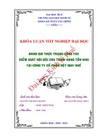 Hiệu quả hoạt động kiểm soát chi phí tại công ty cổ phần quản lý và xây dựng đường bộ thừa thiên huế 