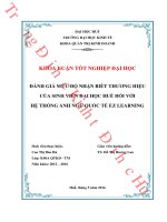 Đánh giá mức độ nhận biết thương hiệu của sinh viên đại học huế đối với hệ thống anh ngữ quốc tế EZ learning 