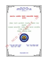 Công tác quyết toán thuế thu nhập doanh nghiệp trên địa bàn huyện tiên phước, tỉnh quảng nam 