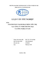 GIẢI PHÁP ĐẨY MẠNH HOẠT ĐỘNG TIÊU THỤ TẠI CÔNG TY TNHH THƯƠNG MẠI VÀ CÔNG NGHỆ AN NAM