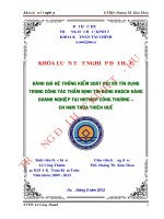 Đánh giá hệ thống kiểm soát rủi ro tín dụng trong công tác thẩm định tín dụng khách hàng doanh nghiệp tại ngân hàng công thương việt nam   chi nhánh nam thừa thiên huế 