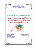 Giải pháp nâng cao chất lượng công tác đãi ngộ nhân sự tại công ty cổ phần mía đường sông lam 