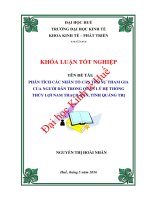 Phân tích các nhân tố cản trở sự tham gia của người dân trong quản lý hệ thống thủy lợi nam thạch hãn, tỉnh quảng trị 