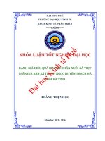 Đánh giá hiệu quả kinh tế chăn nuôi gà thịt trên địa bàn xã thạch ngọc huyện thạch hà tỉnh hà tĩnh 