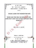 Đánh giá tình hình và hiệu quả sử dụng đất canh tác huyện nam đàn, tỉnh nghệ an 