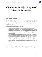 Chỉnh sửa dữ liệu bằng staff view và events list 