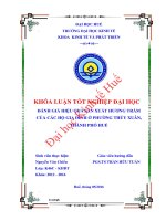 Đánh giá hiệu quả sản xuất hương trầm của các hộ gia đình ở phường thủy xuân, thành phố huế 