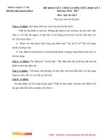 Đề thi giữa học kì 1 môn Ngữ văn lớp 8 trường THCS Bách Thuận, Thái Bình năm 2016 - 2017