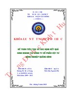 Kế toán tiêu thụ và xác định kết quả kinh doanh tại công ty cổ phần vật tư nông nghiệp quảng bình 