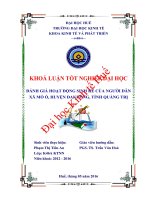 Đánh giá hoạt động sinh kế người dân xã mò ó, huyện đakrông, tỉnh quảng trị 