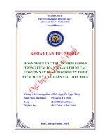 Hoàn thiện các thử nghiệm cơ bản trong kiểm toán doanh thu ở các công ty xây dựng do công ty TNHH kiểm toán và kế toán AAC thực hiện 