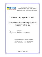 kế toán vốn bằng tiền tại công ty trách nhiệm hữu hạn một thành viên hồng hải 