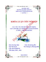 Các yếu tố ảnh hưởng đến động lực làm việc của nhân viên tại ngân hàng á châu– chi nhánh huế 