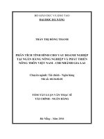 Phân tích tình hình cho vay doanh nghiệp tại ngân hàng nông nghiệp và phát triển nông thôn việt nam   chi nhánh gia lai 