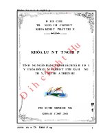 Tín dụng ngân hàng chính sách xã hội đối với xóa đói giảm nghèo tại thị xã hương thủy, tỉnh thừa thiên huế 