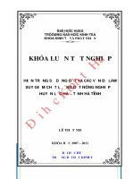 Hiện trạng sử dụng đất và các vấn đề làm suy giảm chất lượng đất nông nghiệp ở huyện lộc hà, tỉnh hà tĩnh 