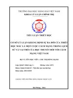 Co so li luan khang dinh su ra doi của triet hoc mac