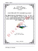 Tình hình vay vốn và sử dụng vốn vay của các nông hộ xã quảng phước có vay vốn tại ngân hàng nông nghiệp và phát triển nông thôn chi nhánh huyện quảng điền tỉnh thừa thiên huế 